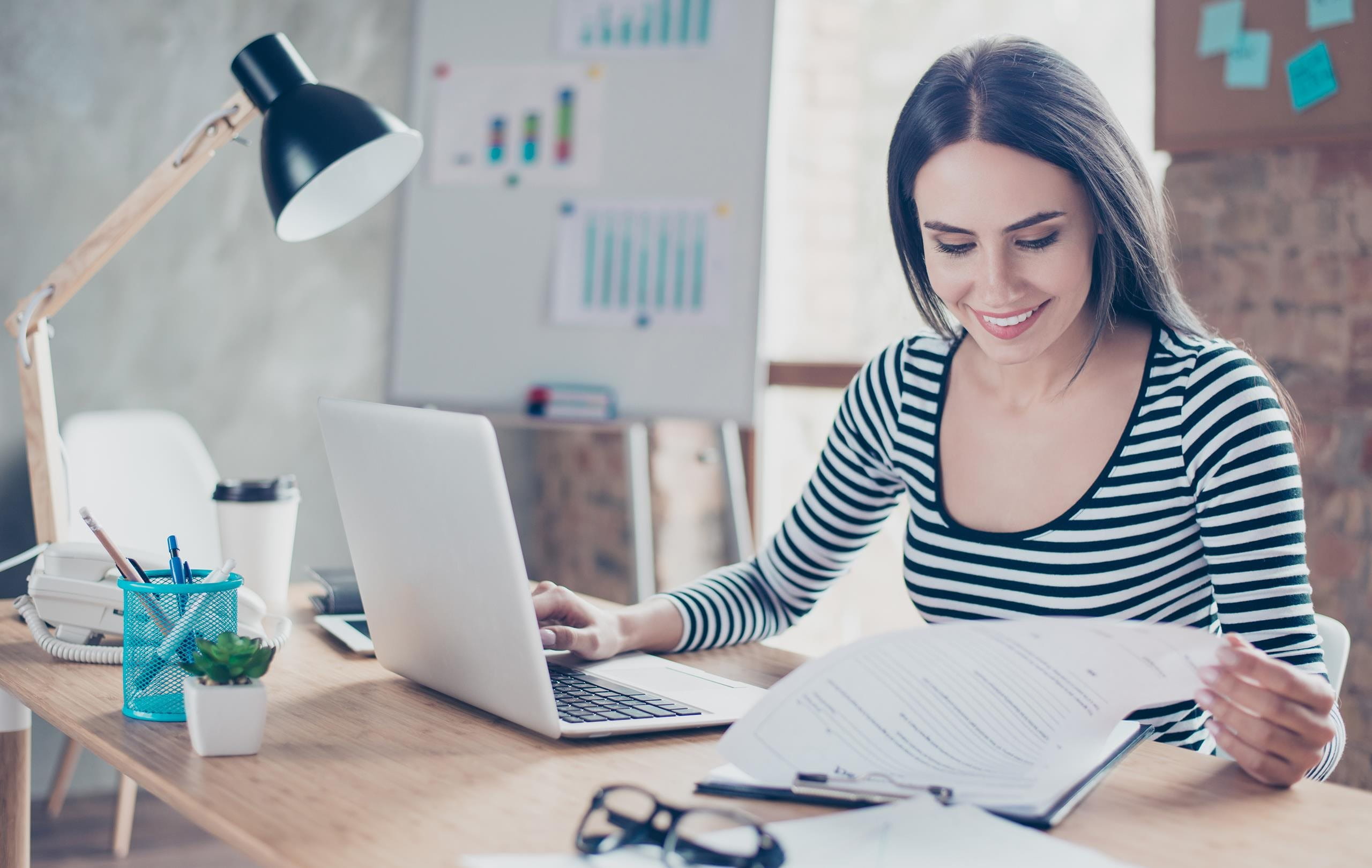 Woman in home office Woman in home office