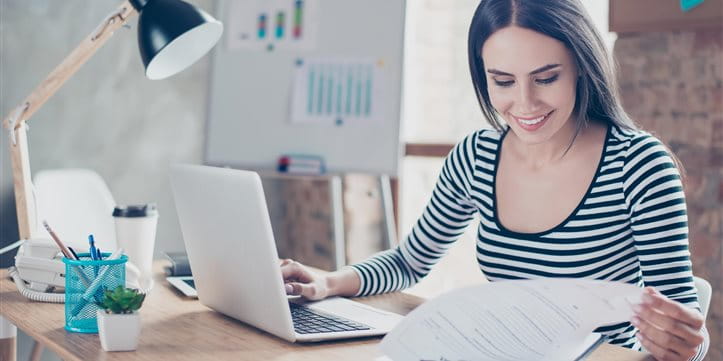 Woman in home office Woman in home office