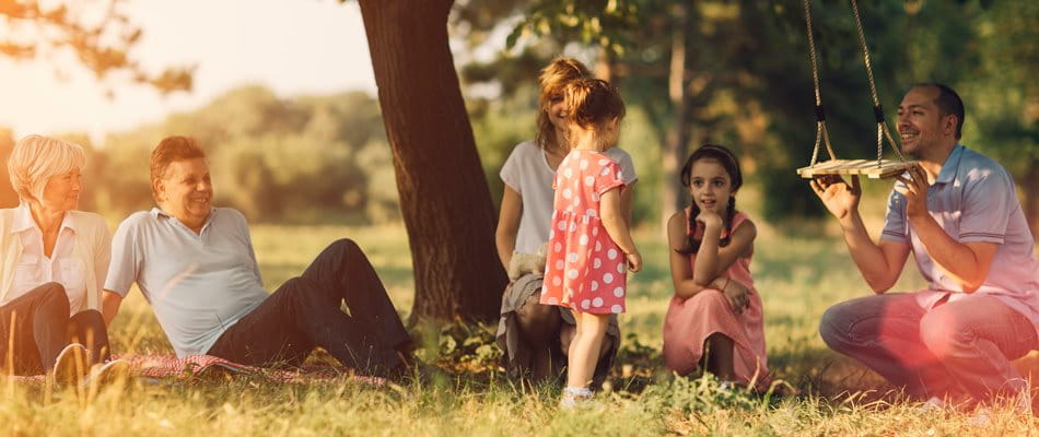 Three generations spend a day together
